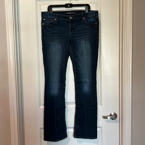 Express Zelda Dark Wash Barely Boot jeans size 12L